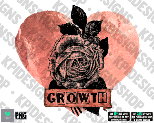 Growth Rose  - Feb2022 - PNG - Digital Design