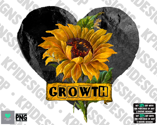 Growth Sunflower  - Feb2022 - PNG - Digital Design