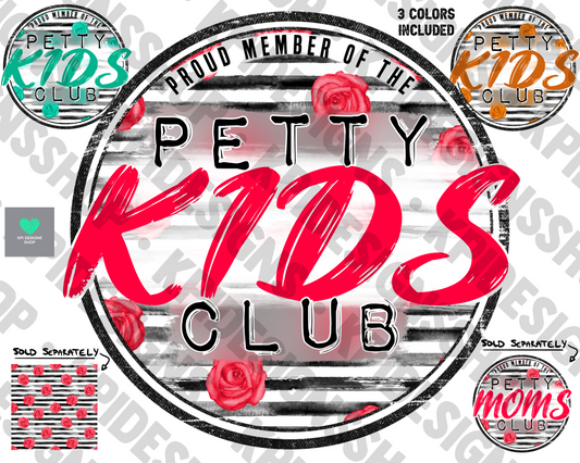 Petty Kids Club Circle  - (3-pack) - Feb2022 - PNG - Digital Design