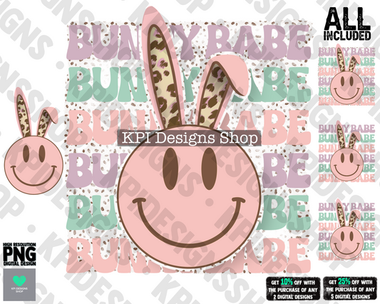 Easter Bunny Babe (5-pack) - Mar2022 - PNG - Digital Design