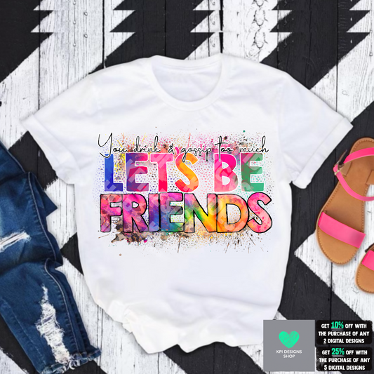 Let's Be Friends (Drinks & Gossip) 5-pack - Apr2022 - PNG - Digital Design
