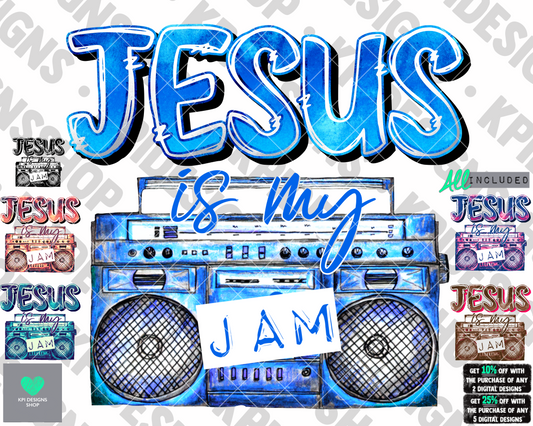 Jesus is my Jam (6-pack) - July2022 - PNG - Digital Design