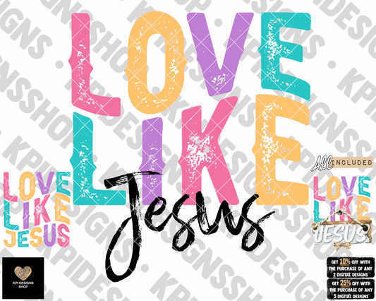 Love Like Jesus (3-pack) - Mar2023 - PNG - Digital Design
