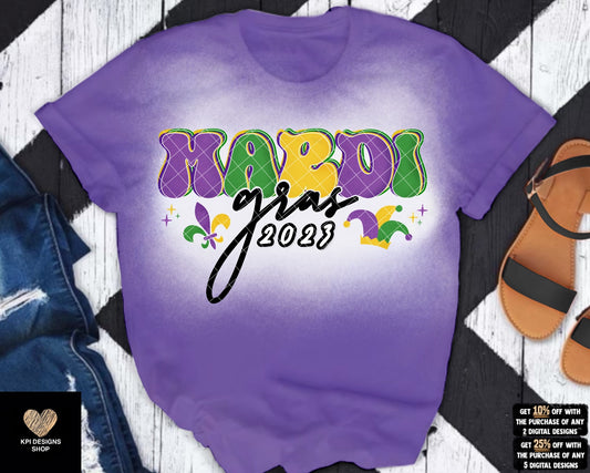 Mardi Gras 2023 Retro Letters - Jan2023 - PNG - Digital Design