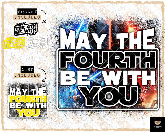 May The Fourth + Matching Pocket (5-pack) - April2023 - PNG - Digital Design (Personal Use Recommended)