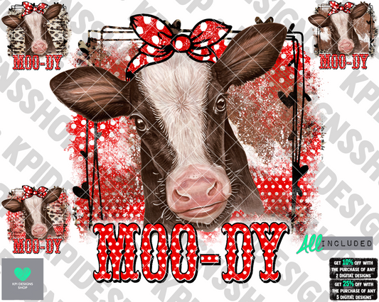Moo-dy (4-pack) - Aug2022 - PNG - Digital Design