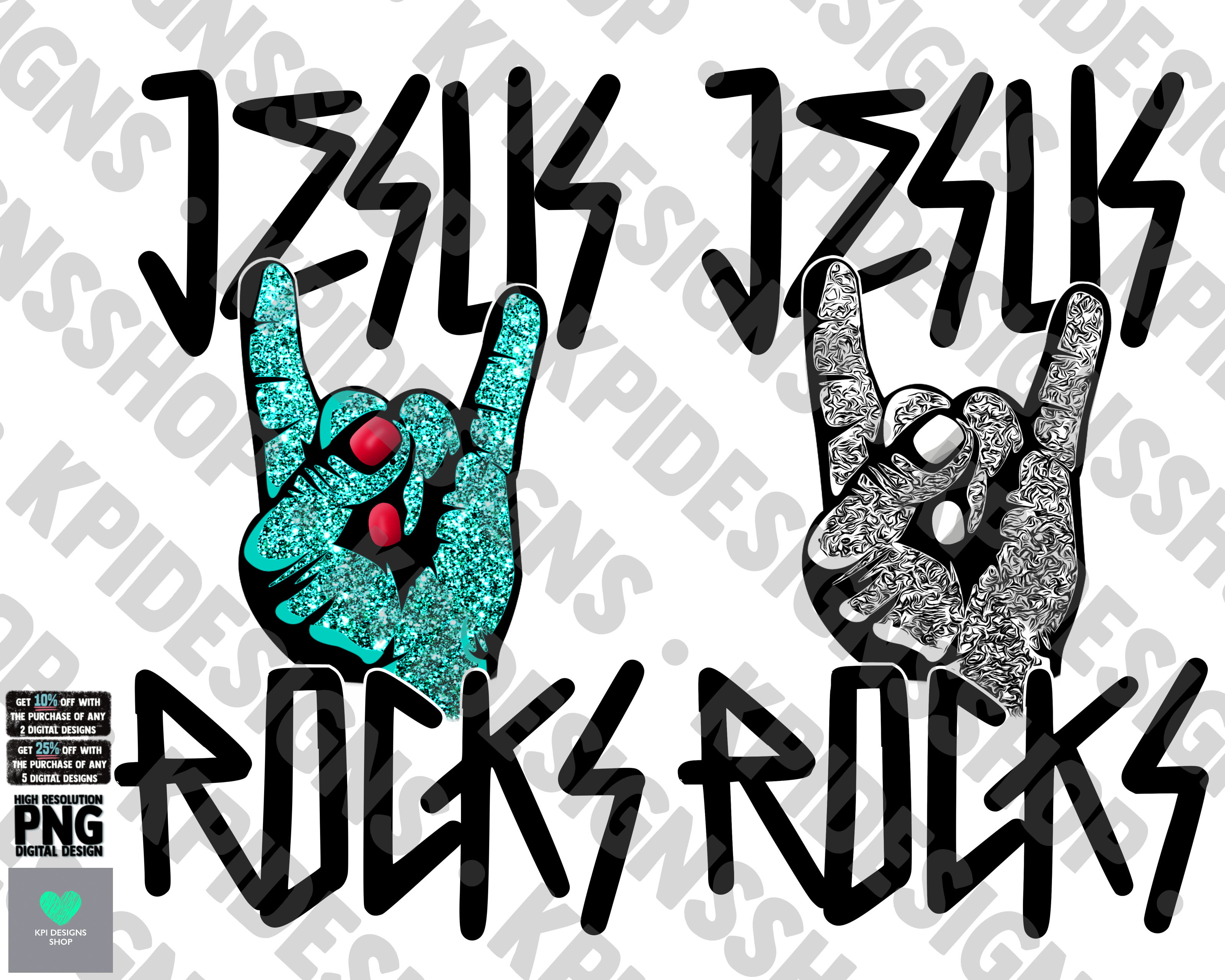 Jesus Rocks (2-pack) - PNG - Digital Design – KPI Designs Shop