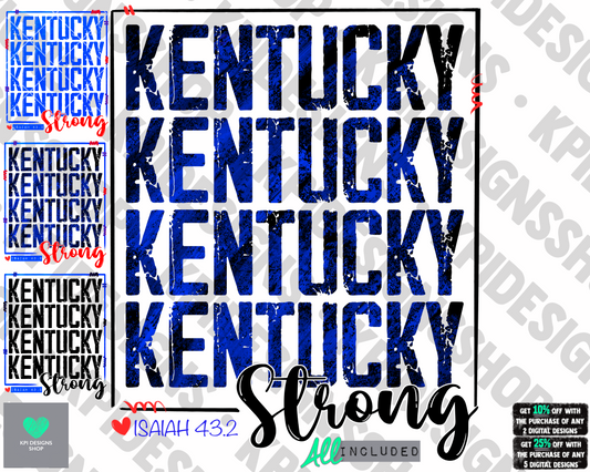 FREE - Kentucky Strong (4-pack) - PNG - Digital Design