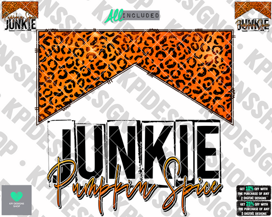 Pumpkin Spice Junkie (3-pack) - July2022 - PNG - Digital Design