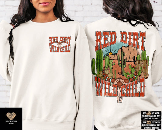 Red Dirt Wild Child w/ Pocket Design - (2-pack) - Mar2023 - PNG - Digital Design