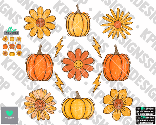 Retro Fall (2-pack) - Aug2022 - PNG - Digital Design