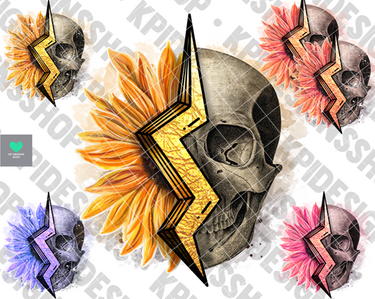 Skull & Flower (6-pack) - May2022 - PNG - Digital Design