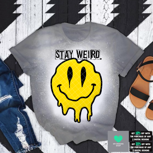 Stay Weird Smiley (9-pack) - June2022 - PNG - Digital Design