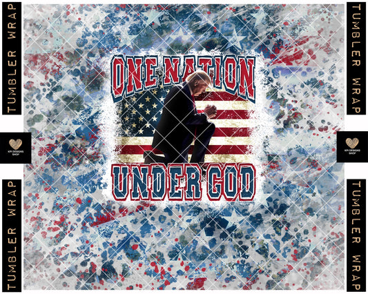 Tumbler Wrap: Trump - One Nation Under God - April2023 - PNG - Digital Design