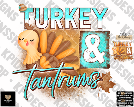 Turkey & Tantrums (2-pack) - Oct2022 - PNG - Digital Design
