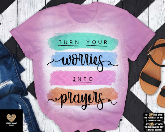 Turn Your Worries into Prayers (4-pack) - Nov2022 - PNG - Digital Design