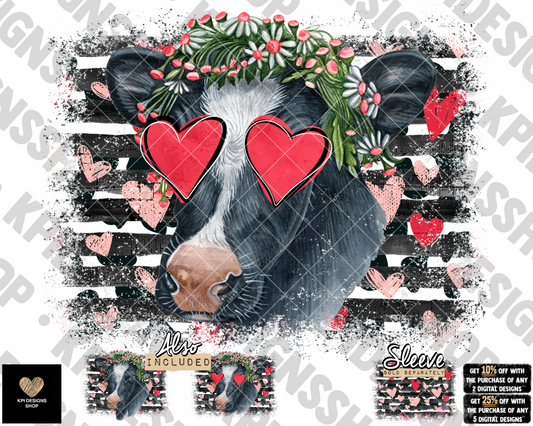 Valentine's Cow (3-pack) - Dec2022 - PNG - Digital Design