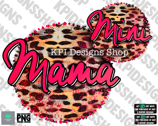Mama & Mini Set (Cheetah print) - Mar2022 - PNG - Digital Design