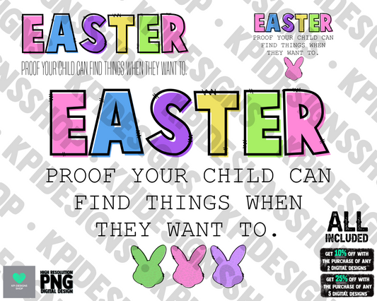 Easter, Proof Your Child Can Find Things (3-pack) - Mar2022 - PNG - Digital Design