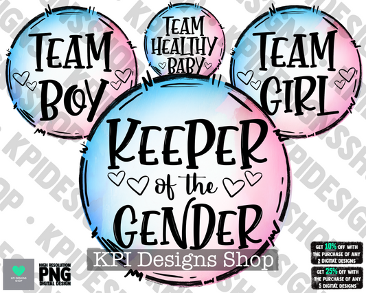 Gender Reveal Set (4-pack) - Mar2022 - PNG - Digital Design