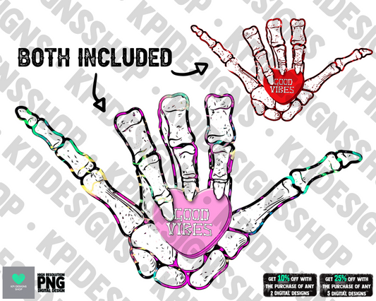 Skelly Hand Good Vibes (2-pack) - Jan2022 - PNG - Digital Design