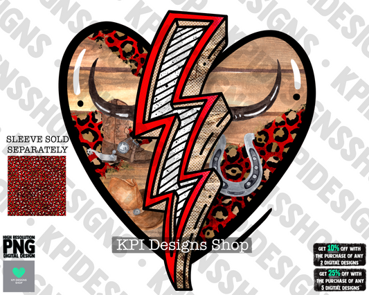 Western Bolt/Heart - (Mar2022) - PNG - Digital Design