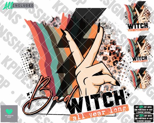 Witch All Year Long - (4-pack) - Sept2022 - PNG - Digital Design