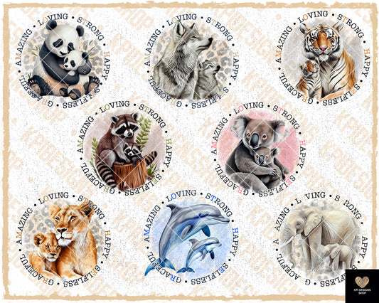 BUNDLE: Mother’s Day Animals (8-pack) Apr2022 - PNG - Digital Design