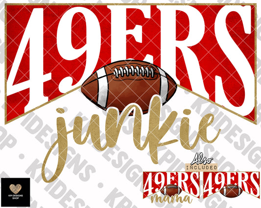 BUNDLE: Football Junkie & Mama  (24-pack) - Jan2023 - PNG - Digital Design