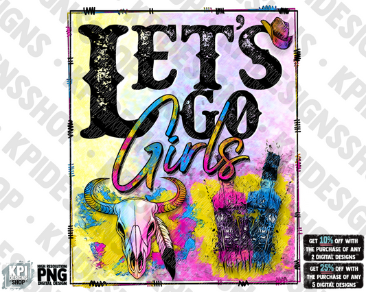Let’s Go Girls - (2-pack) - PNG - Digital Design