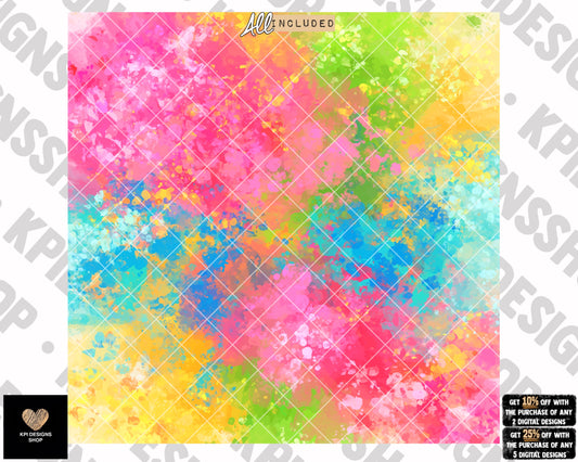 Vibrant Watercolor Sleeve- Mar2023 - PNG - Digital Design