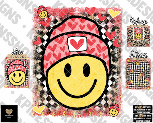 Valentine's Smiley (2-pack) - Dec2022 - PNG - Digital Design
